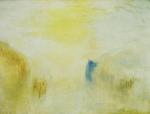 水彩大师 William Turner_1835-1840 Lever de Soleil Bateau entre deux promontoires